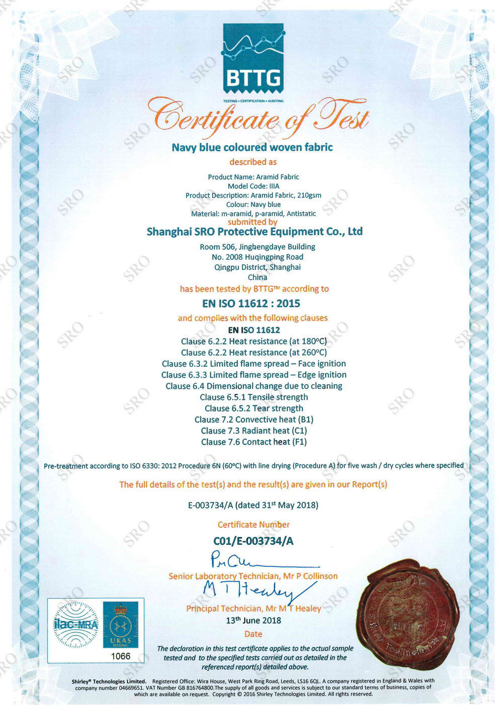 Test-certificate-Navy-blue-coloured-woven-fabric